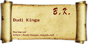 Budi Kinga névjegykártya